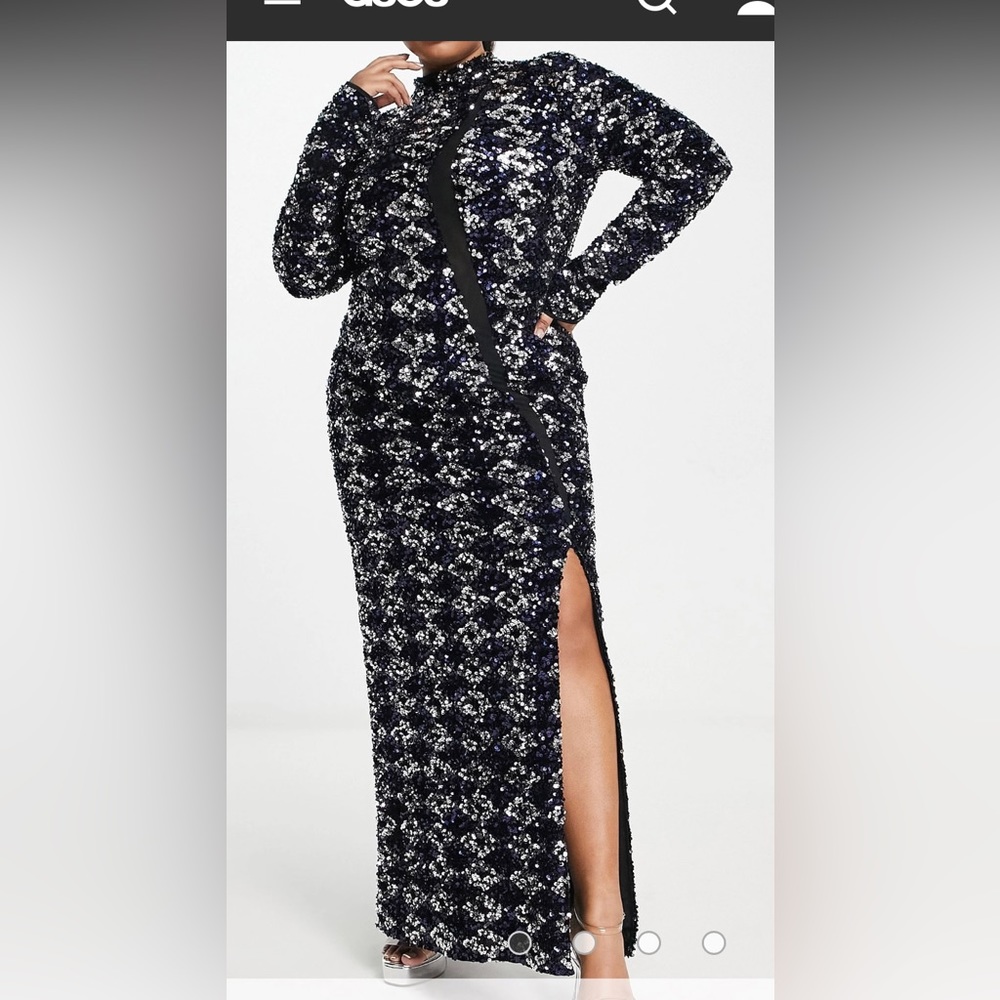 ASOS All over sequins high neck maxi Dress